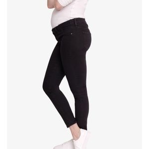 Isabel Maternity Skinny Black Jeans side panels S6